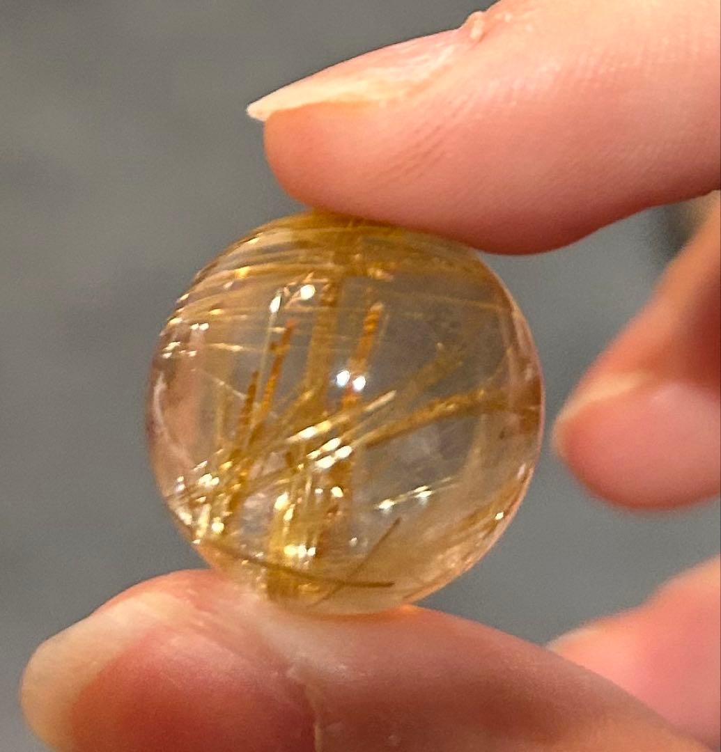 極上品✨ゴールドタイチンルチル　スフィア　18ミリ