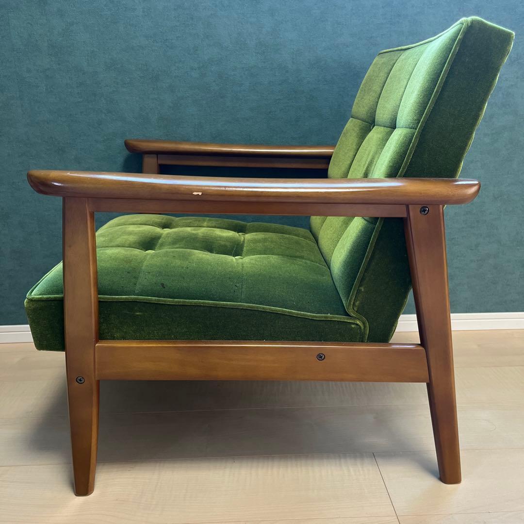 カリモク60 Kチェア ① 1人掛けモケットグリーン　近距離　大阪府引き取り希望