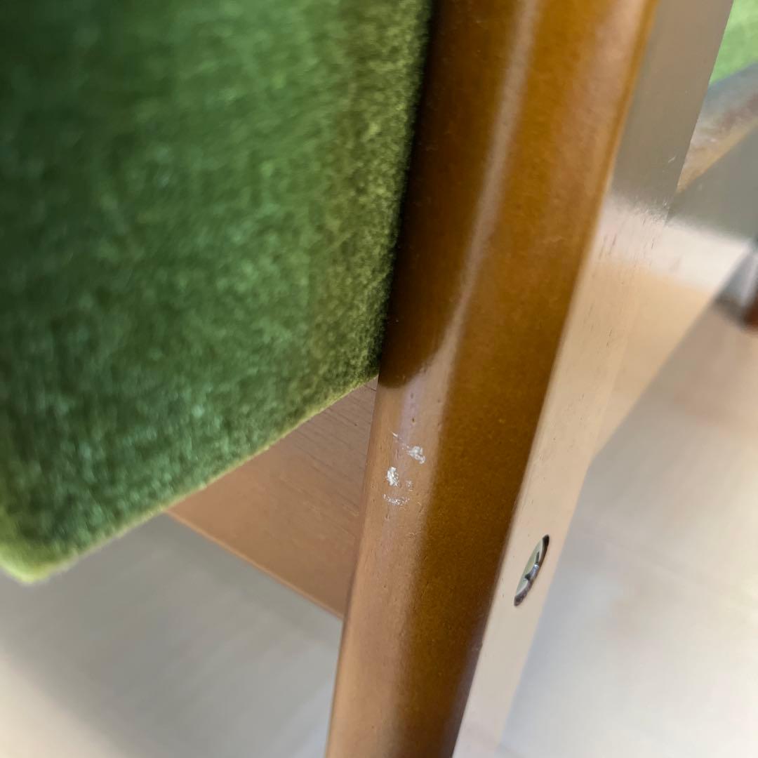 カリモク60 Kチェア ① 1人掛けモケットグリーン　近距離　大阪府引き取り希望