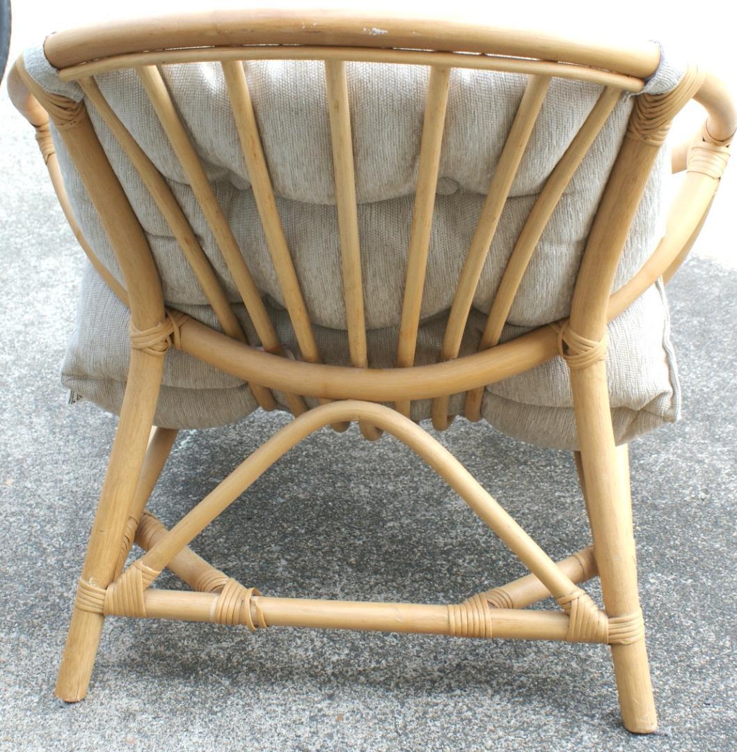 ラタンチェア　丸型 1人掛けソファ ベージュ　ニトリ