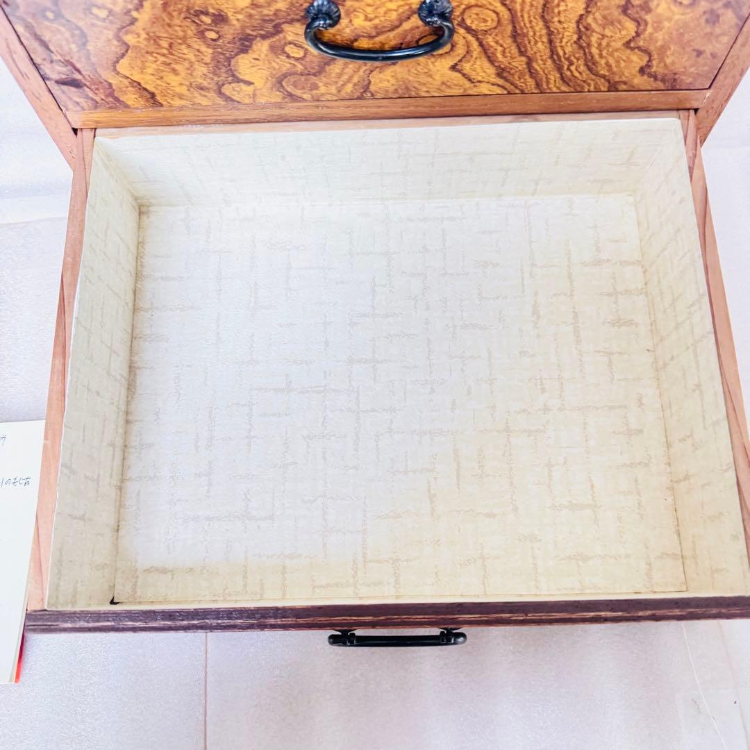 【極美品・高級材】天然木 4段5杯 小箪笥（卓上収納・アンティーク）和モダン