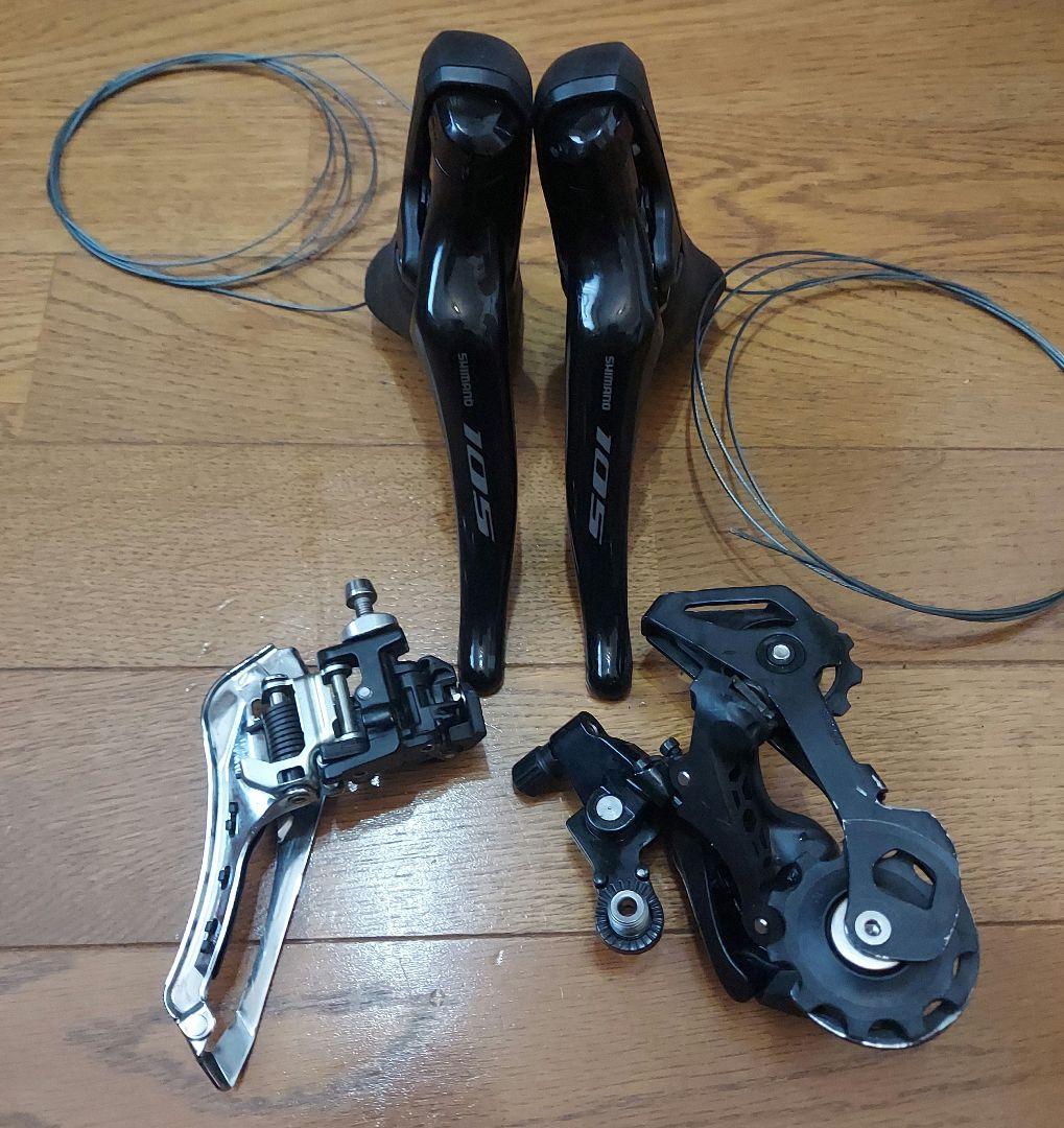 シマノ105 R7000 3点セット　ワイヤー式変速ブレーキ　走行僅少　中古美品