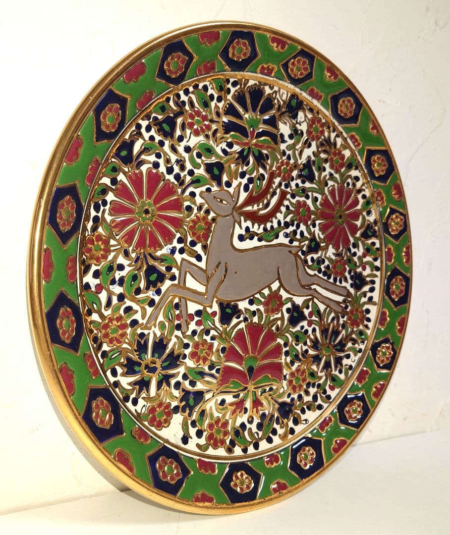 HandMade Nassos Rodos Hellaトナカイ鹿 壁掛けプレート