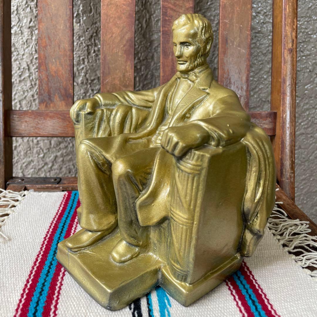 レア！60's〜70's リンカーン大統領オブジェ置物　USAヴィンテージ雑貨