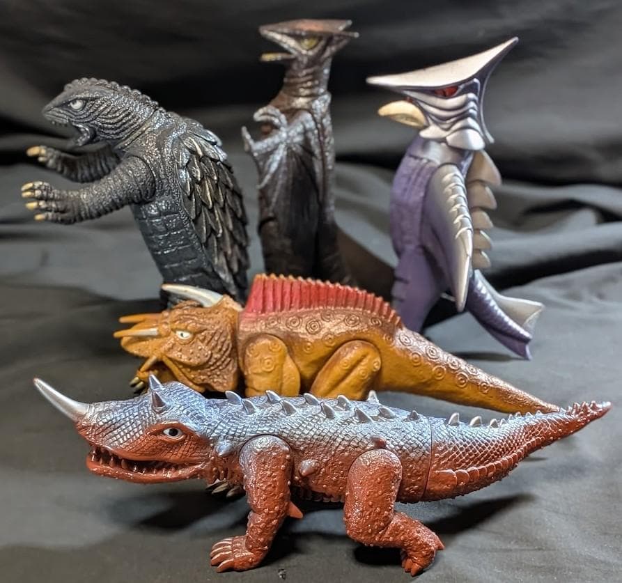 昭和ガメラ＆ギャオス他（バンダイ）ソフビフィギュア５体セット