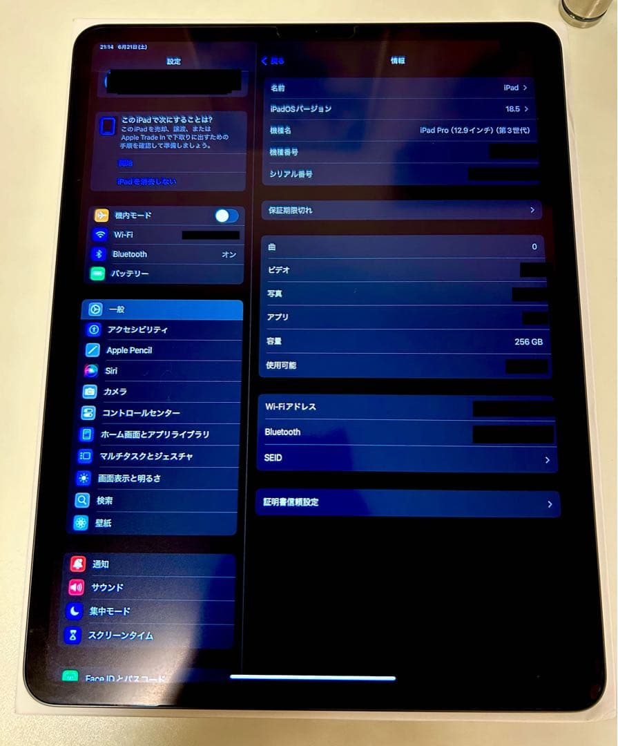 APPLE iPad Pro 12.9インチ WI-FI 256G スペグレ