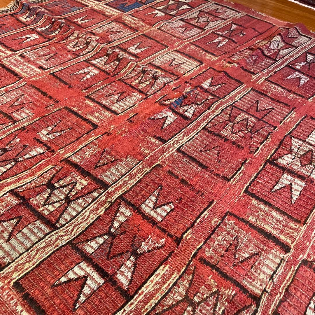 【最終値下げ】キリム　幾何学模様ラグ 約140cm x 170cm