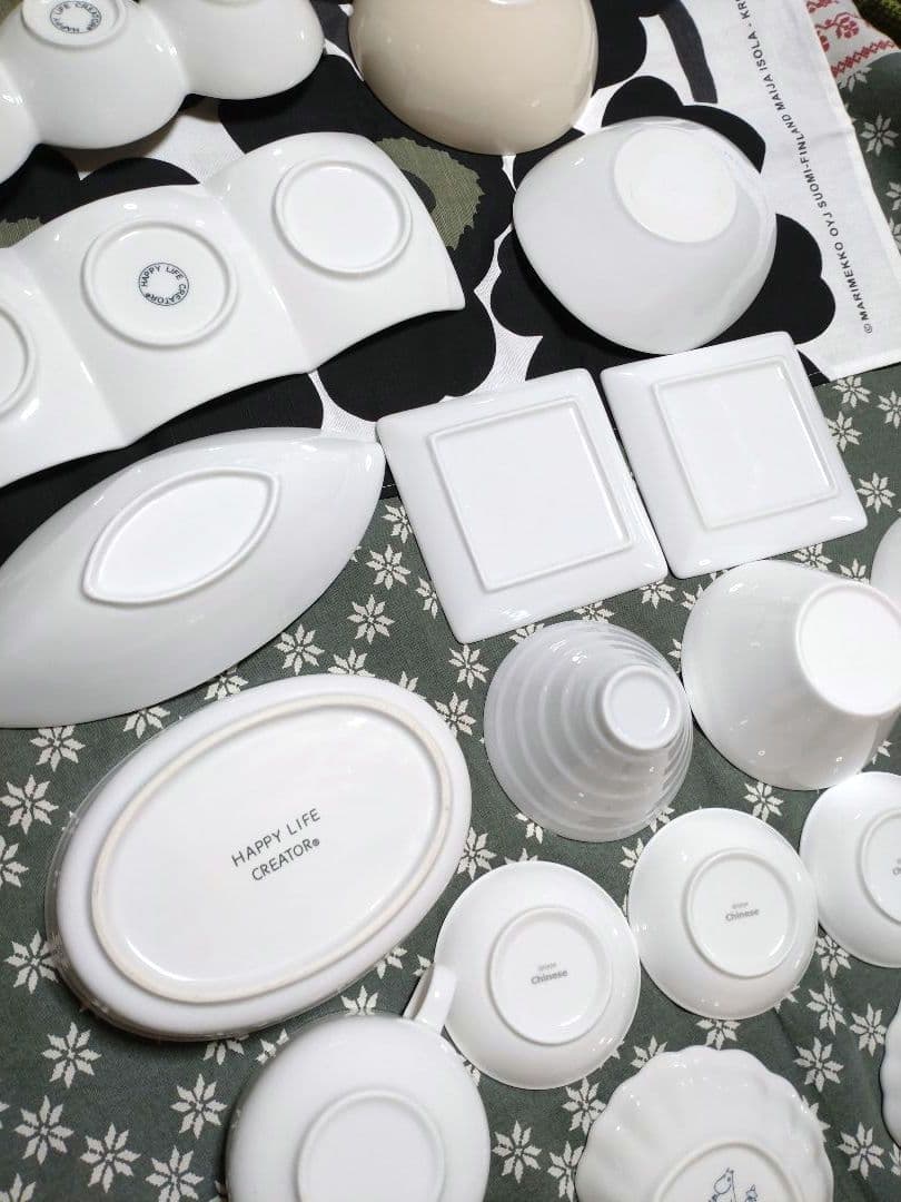 白 食器 19点■まとめ売り 未使用〜中古品 ■陶器 蚤の市 ヴィンテージ