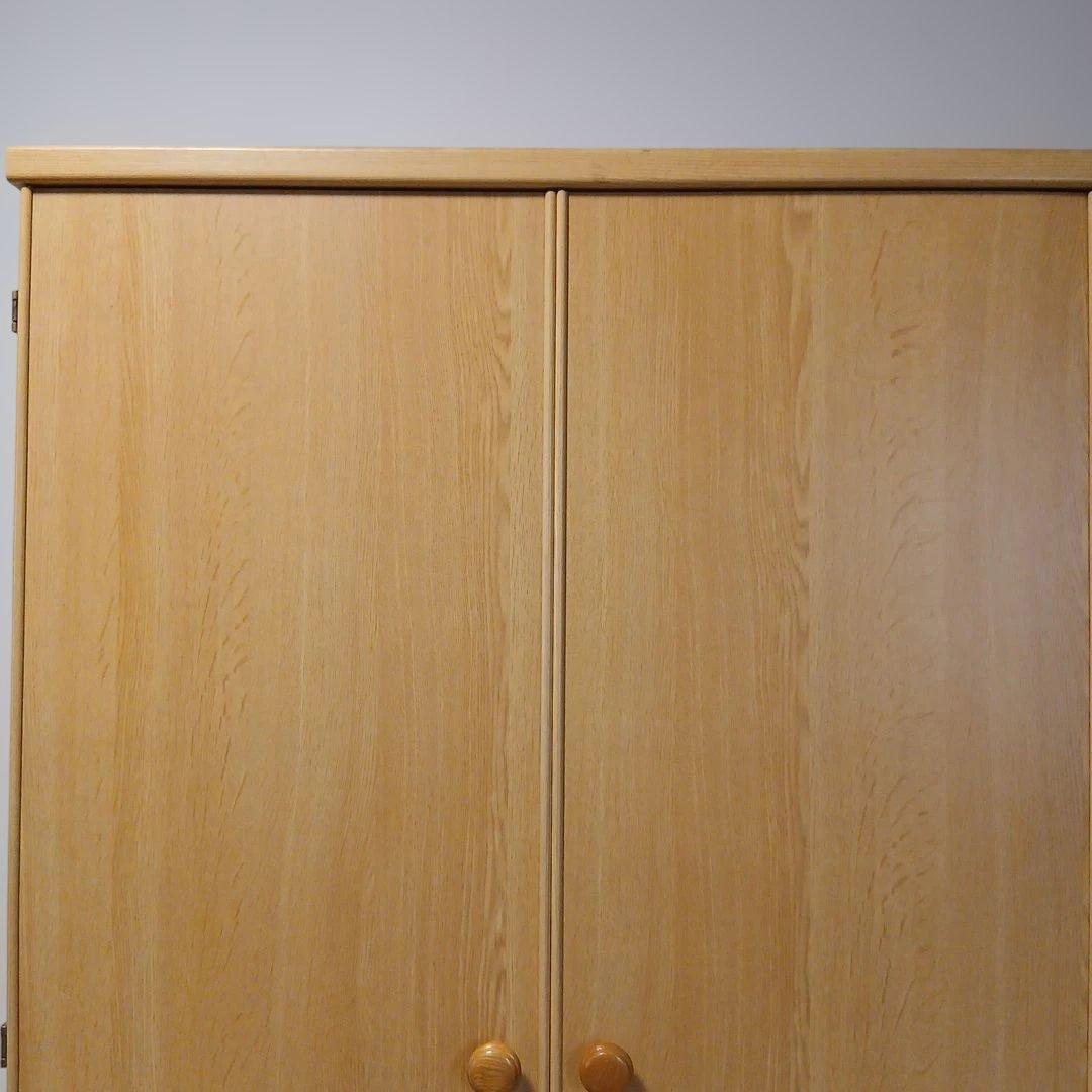 ナチュラルウッド洋服タンス ワードローブ 2引き出し