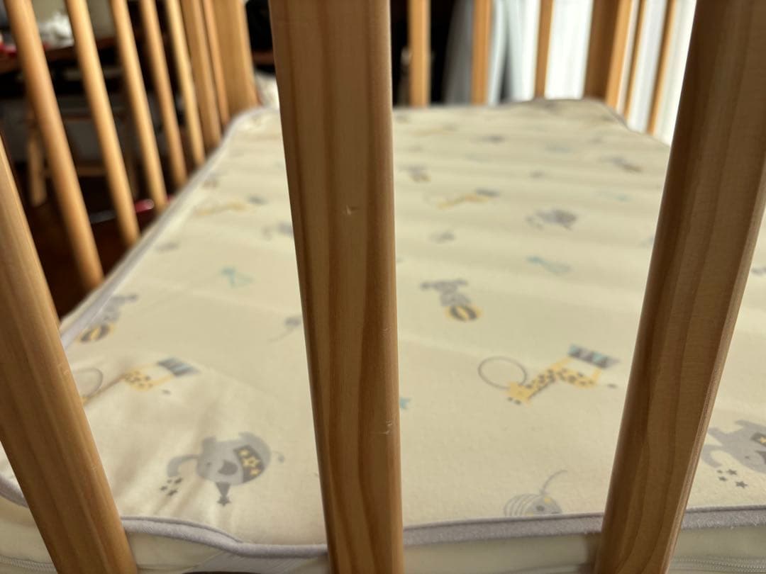 ティンバーベビーベッドミニ　ハイタイプ　ナチュラル