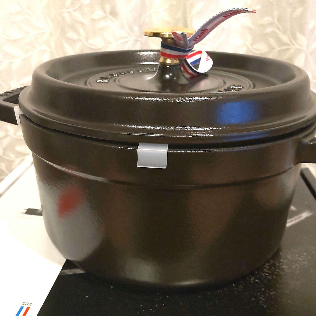 STAUB ストウブ鍋 ピコ・ココット ラウンド ブラック 20cm 予備取手付