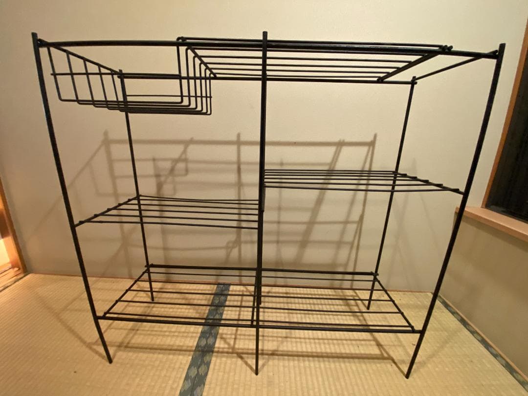 アンティーク 花台 シューズラック ワイヤーラック アイアン シェルフ 北欧