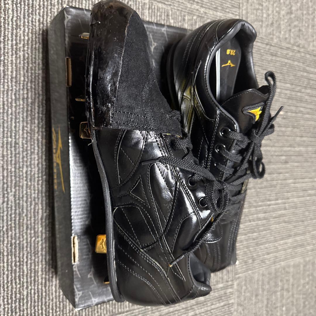 ミズノプロ　28,0 革底スパイクシューズ　P革コバ金コート済