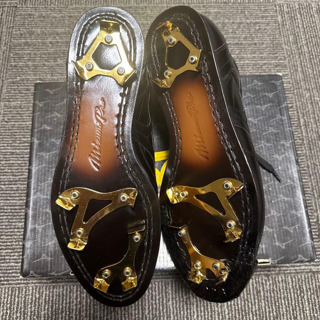 ミズノプロ　28,0 革底スパイクシューズ　P革コバ金コート済