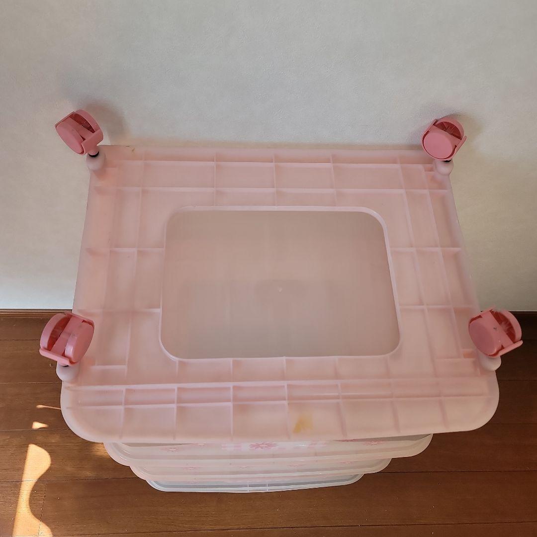 キティちゃん 3段衣装ケース ピンク