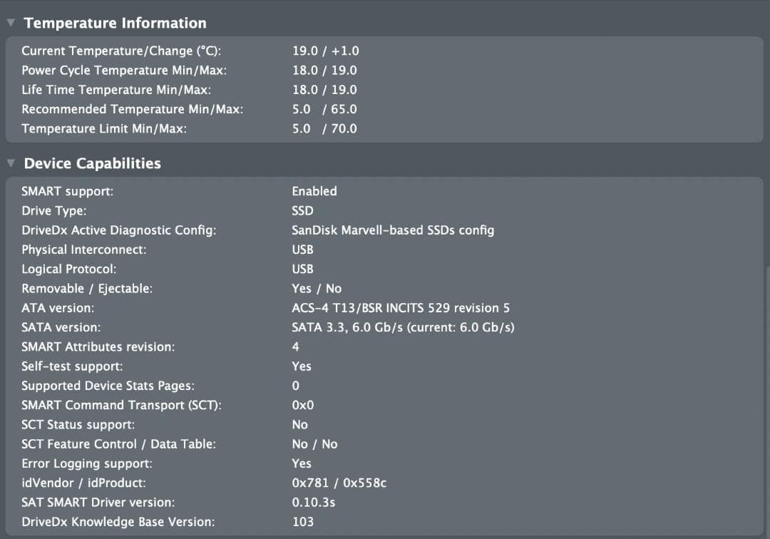 SanDisk 外付けSSD 1TB【健康度100%】Mac用初期化済