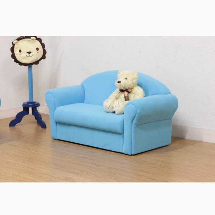 【ベビー/キッズ】【ソファ】【子供】キッズソファー エース 2P　ブルー/ピンク