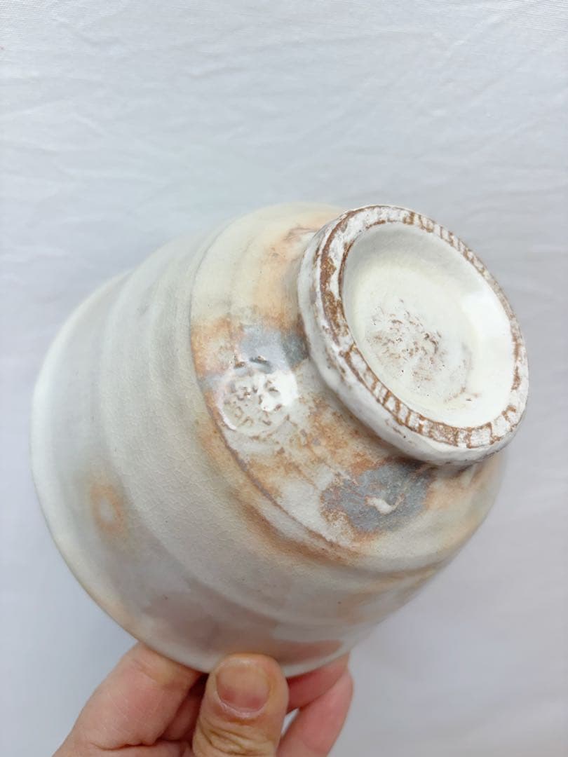 未使用 茶道具 清和窯 粉引 数茶碗 十客組 陶印 茶器 茶事 茶席 共布 共箱