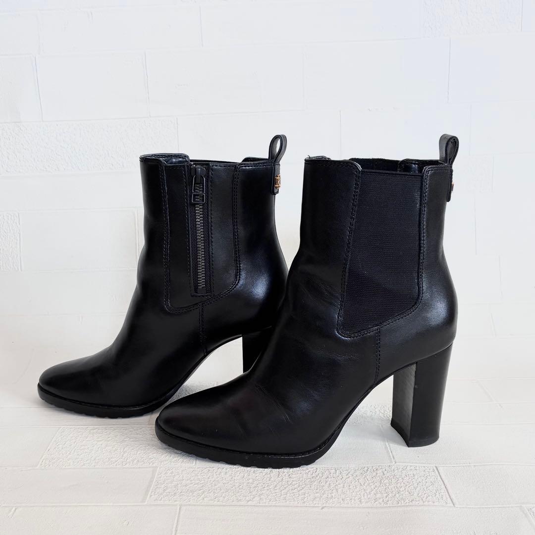 ラルフローレン　サイドゴアブーツ　チェルシーブーツ　23cm 本革　黒　ブラック