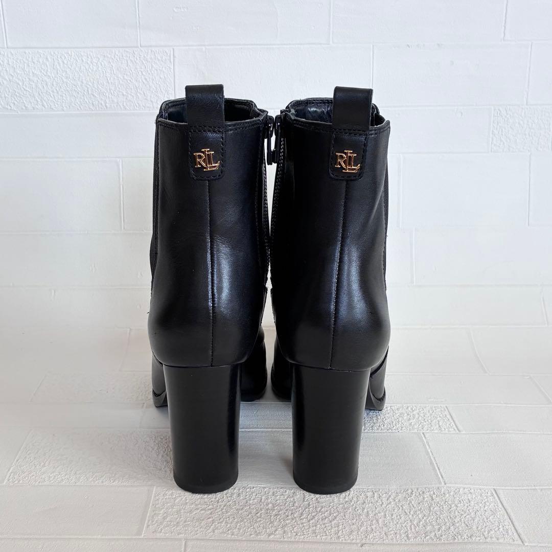 ラルフローレン　サイドゴアブーツ　チェルシーブーツ　23cm 本革　黒　ブラック