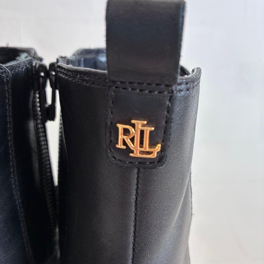 ラルフローレン　サイドゴアブーツ　チェルシーブーツ　23cm 本革　黒　ブラック