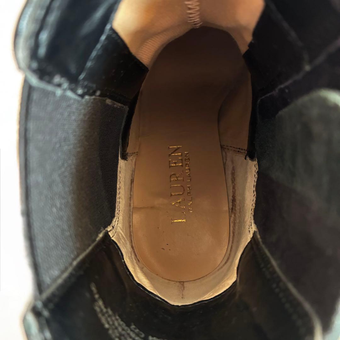 ラルフローレン　サイドゴアブーツ　チェルシーブーツ　23cm 本革　黒　ブラック