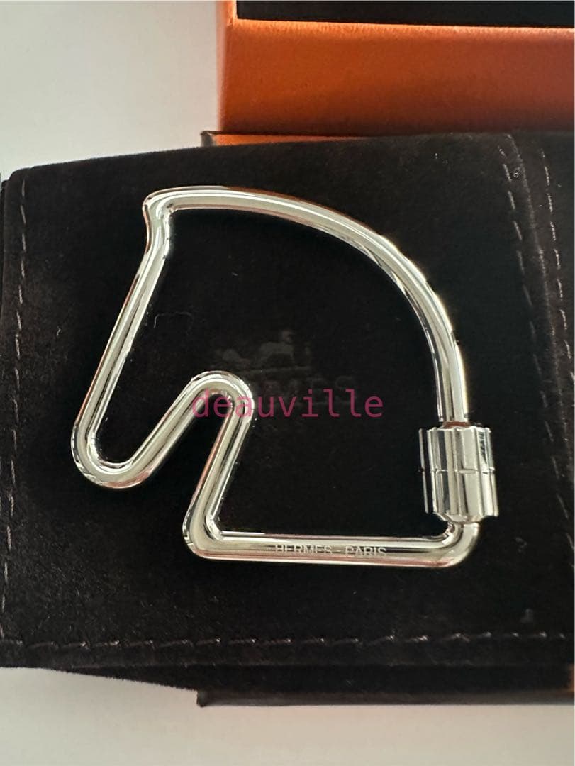 【とーり】新品未使用 エルメス シュヴァル 馬 キーリング Hermes