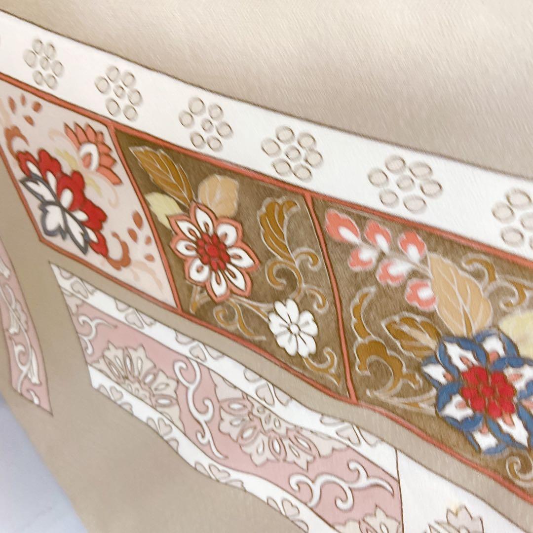 極美品 正絹 色留袖　4点セット 三つ紋 総柄　高級　袋帯　比翼仕立て