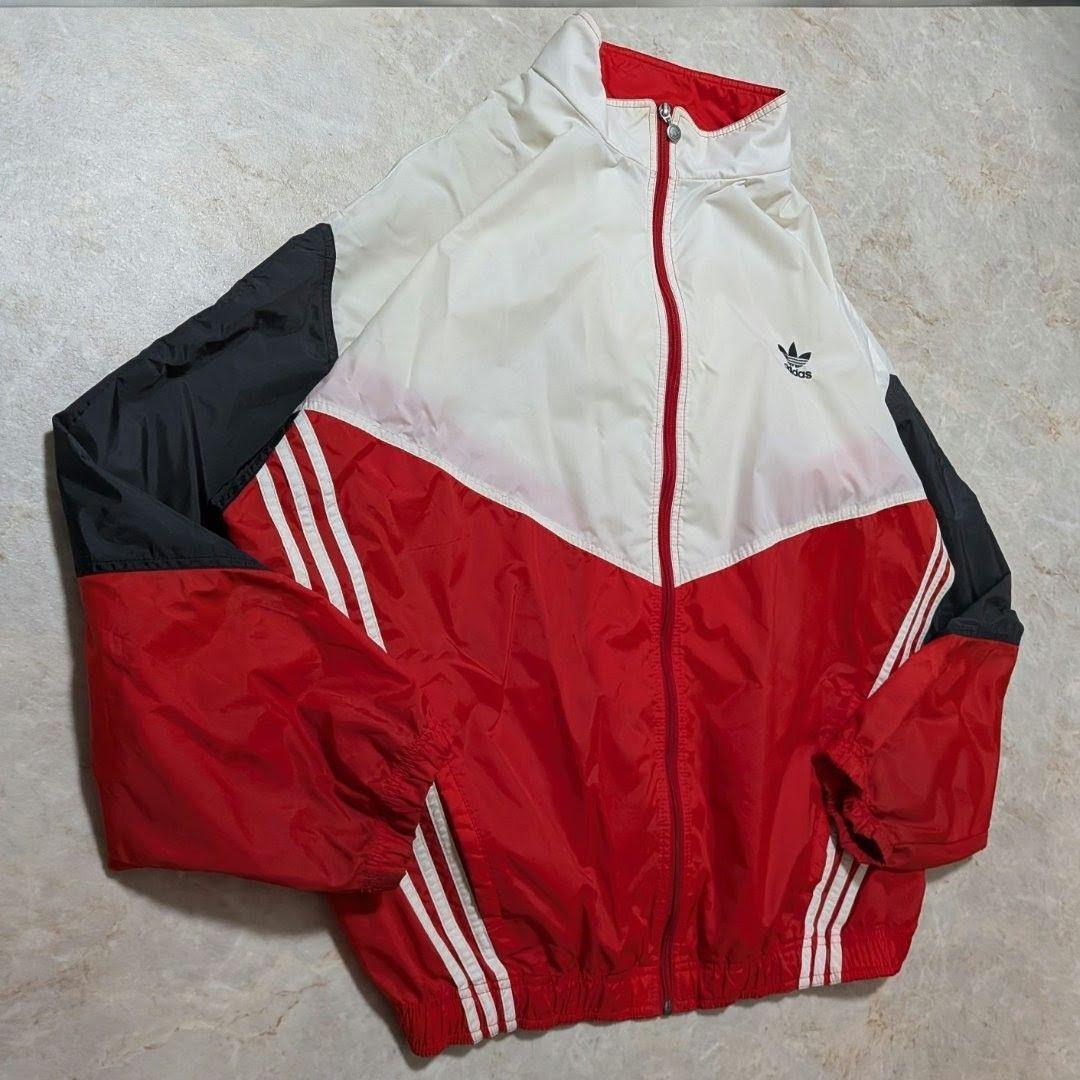 激レア⭐アディダス 90sヴィンテージナイロンジャケット 赤白黒2XL 常田大希