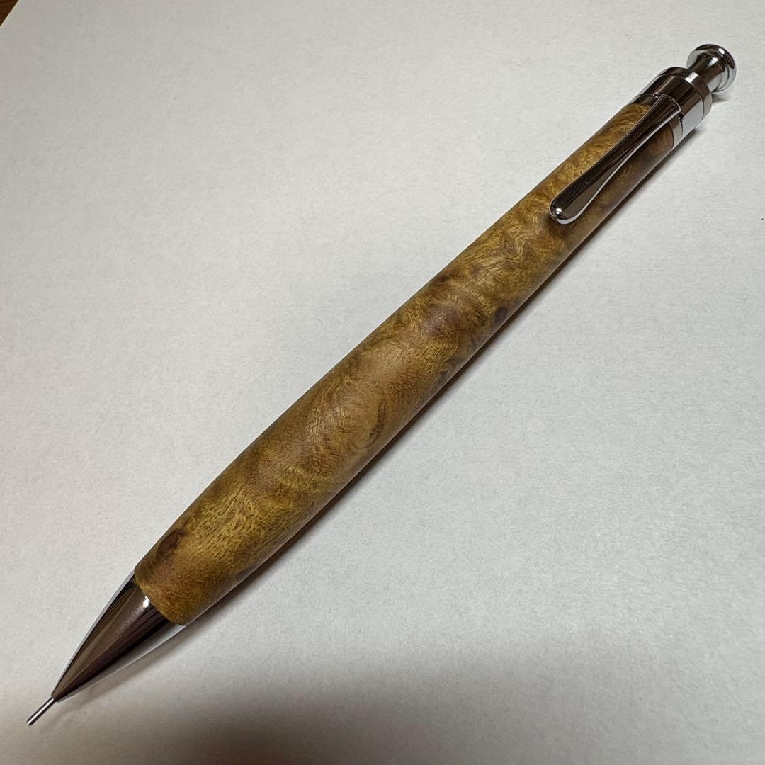 ぽ*こ様 工房楔 マーブルウッド ペンシル楔 固定式口金付き シャープペンシル