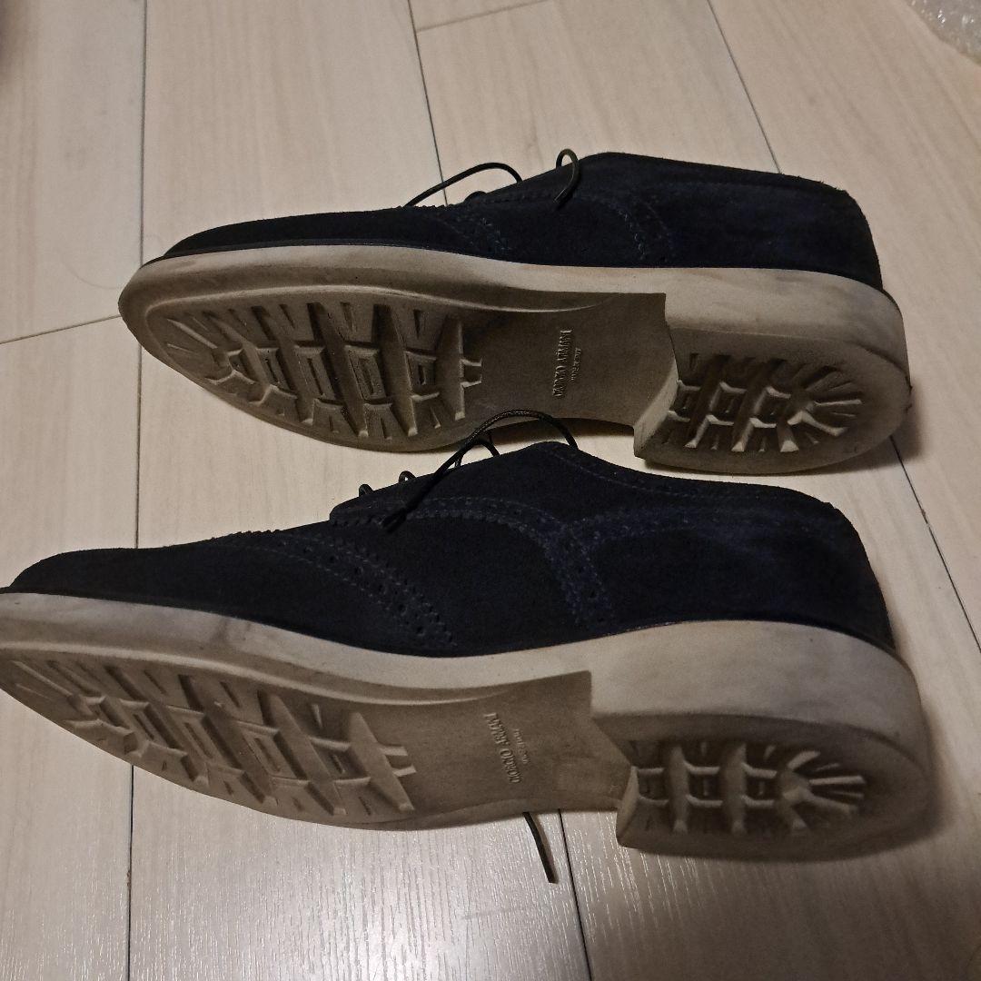 ジョルジオアルマーニ黒 スエード シューズ　ウィングチップ