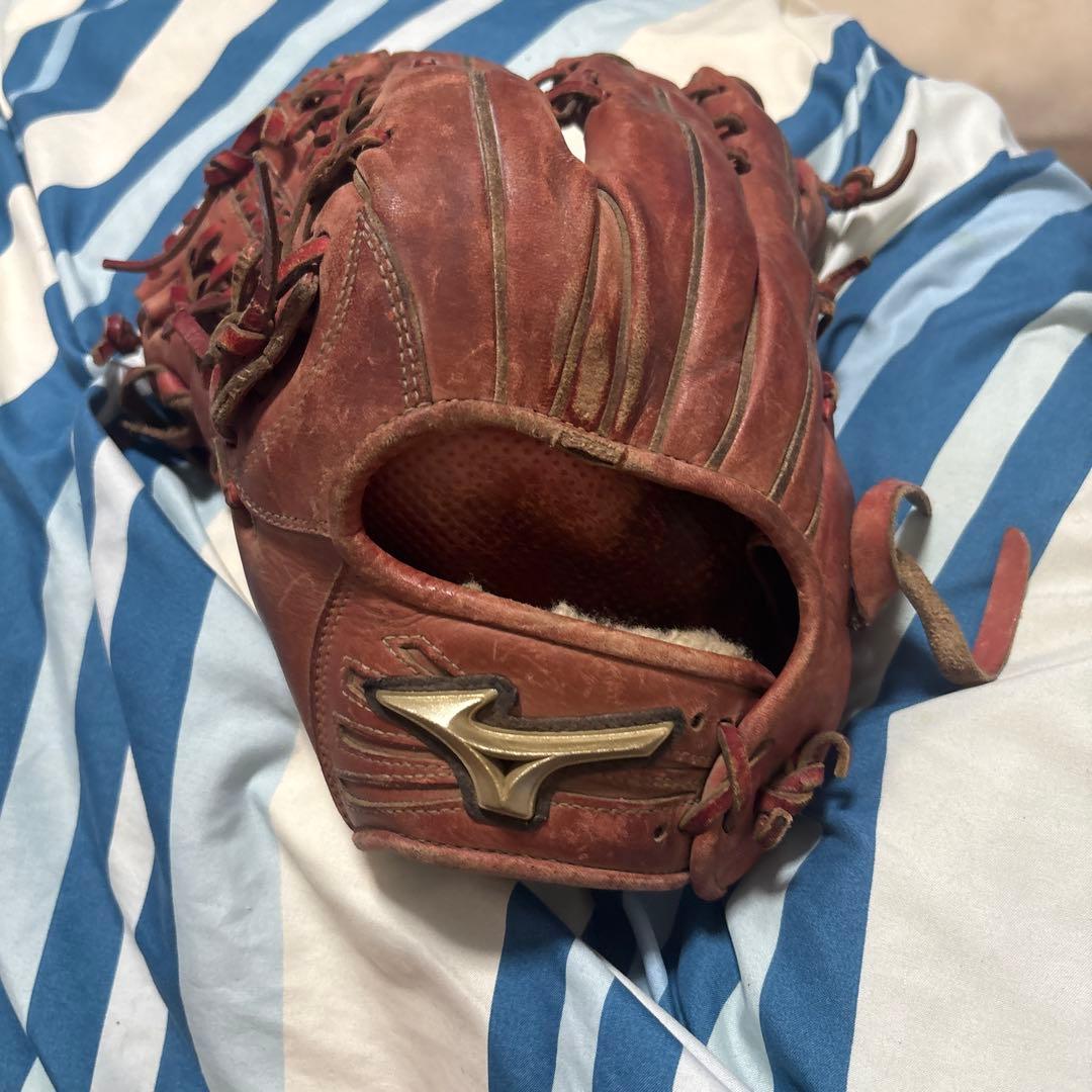 Mizuno 硬式レザーグローブ 赤