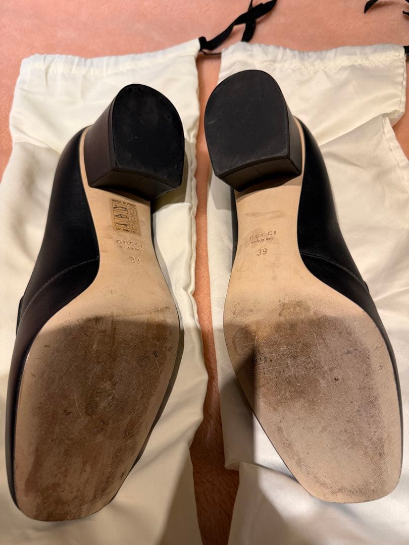 GUCCU 黒レザー ローファー size 39 このキノコ