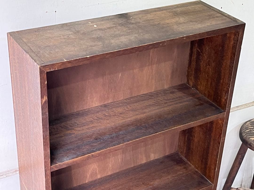 昭和レトロ 木製4段シェルフ シンプル本棚 飾り棚