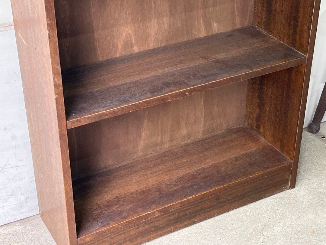 昭和レトロ 木製4段シェルフ シンプル本棚 飾り棚