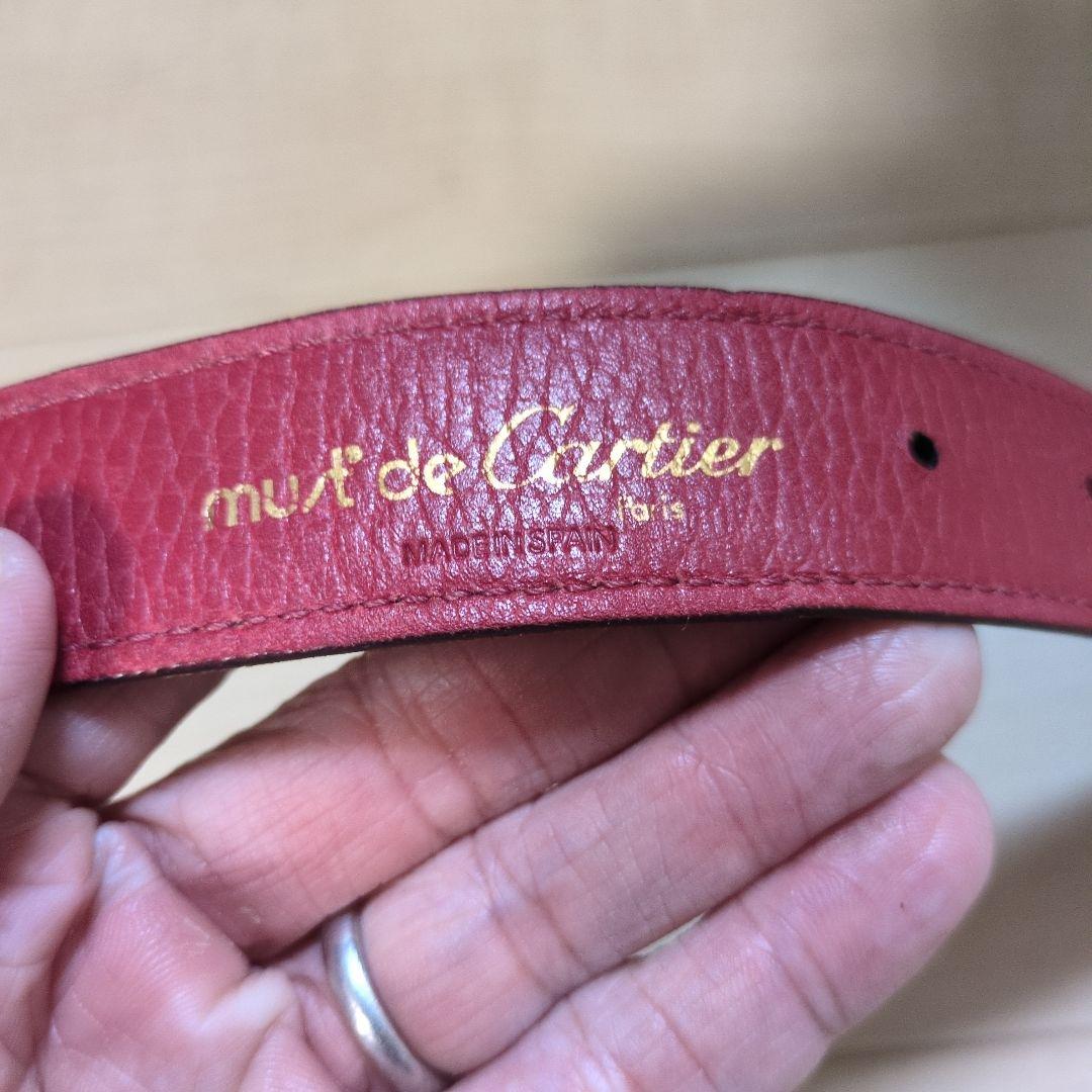 カルティエCartier 赤 レディース　レザー ベルト