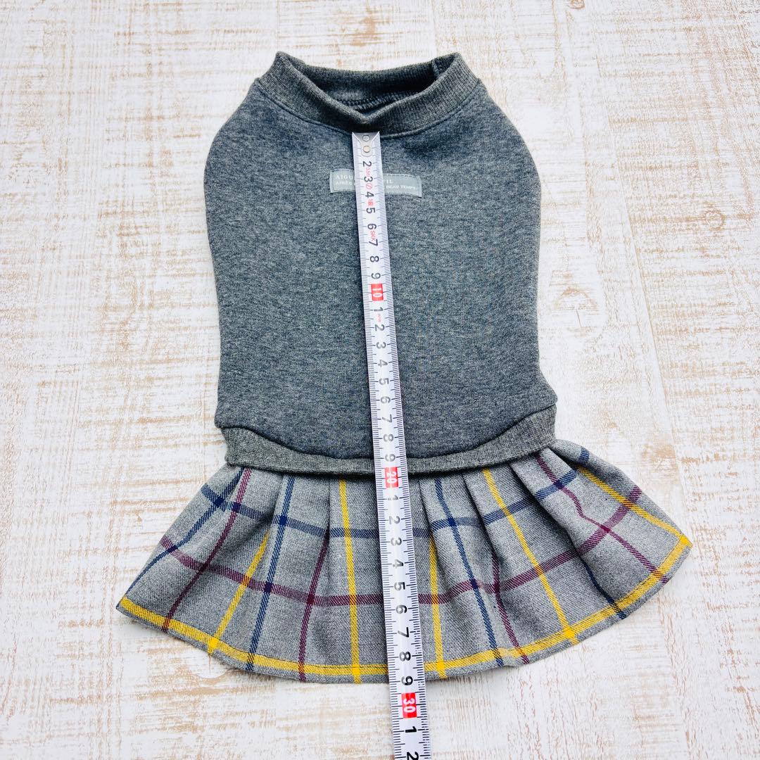 【オーダーページ】　犬服　ボンバーヒートのツーピース　グレーチェック