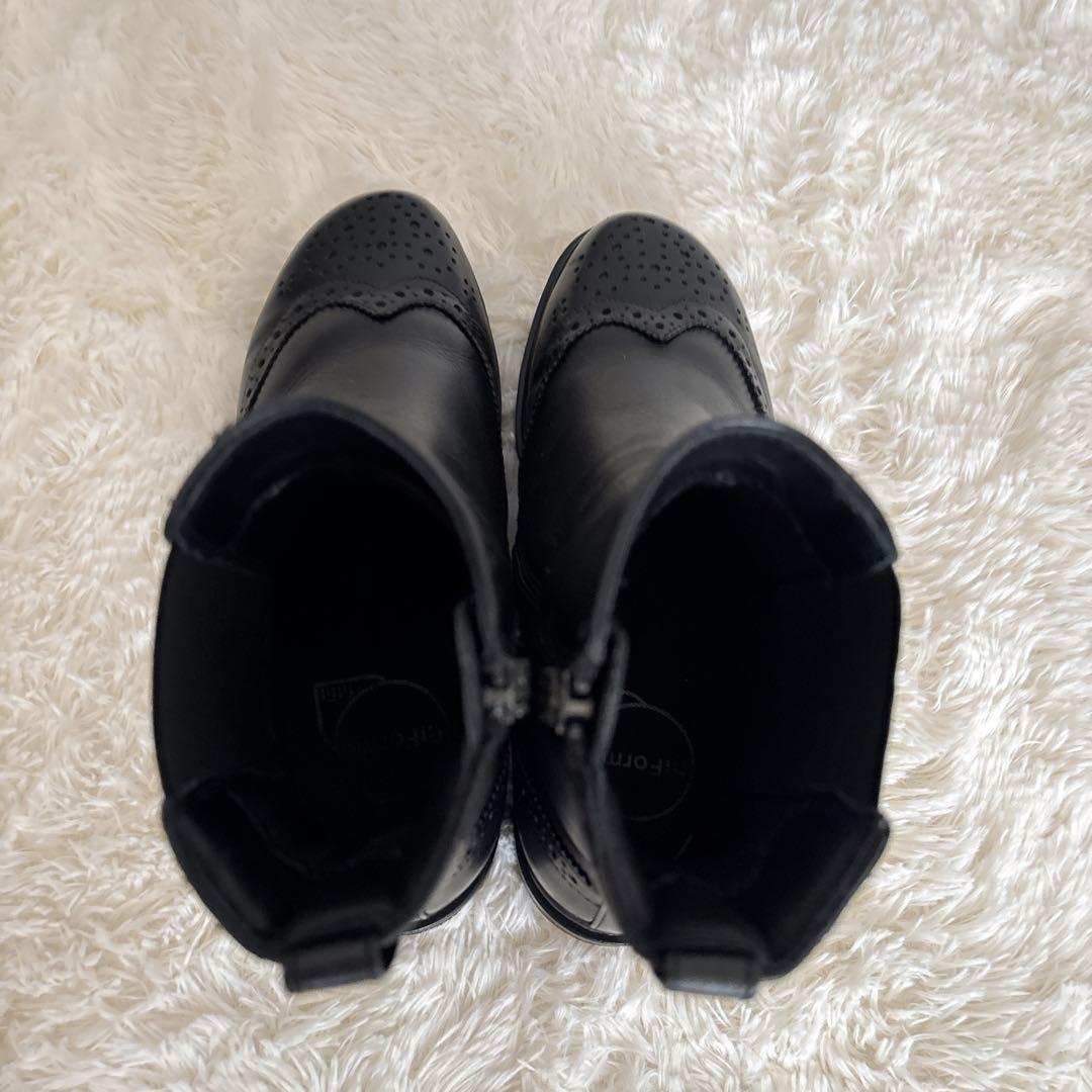 fitfit フィットフィット フレックス サイドゴアブーツ 黒 厚底