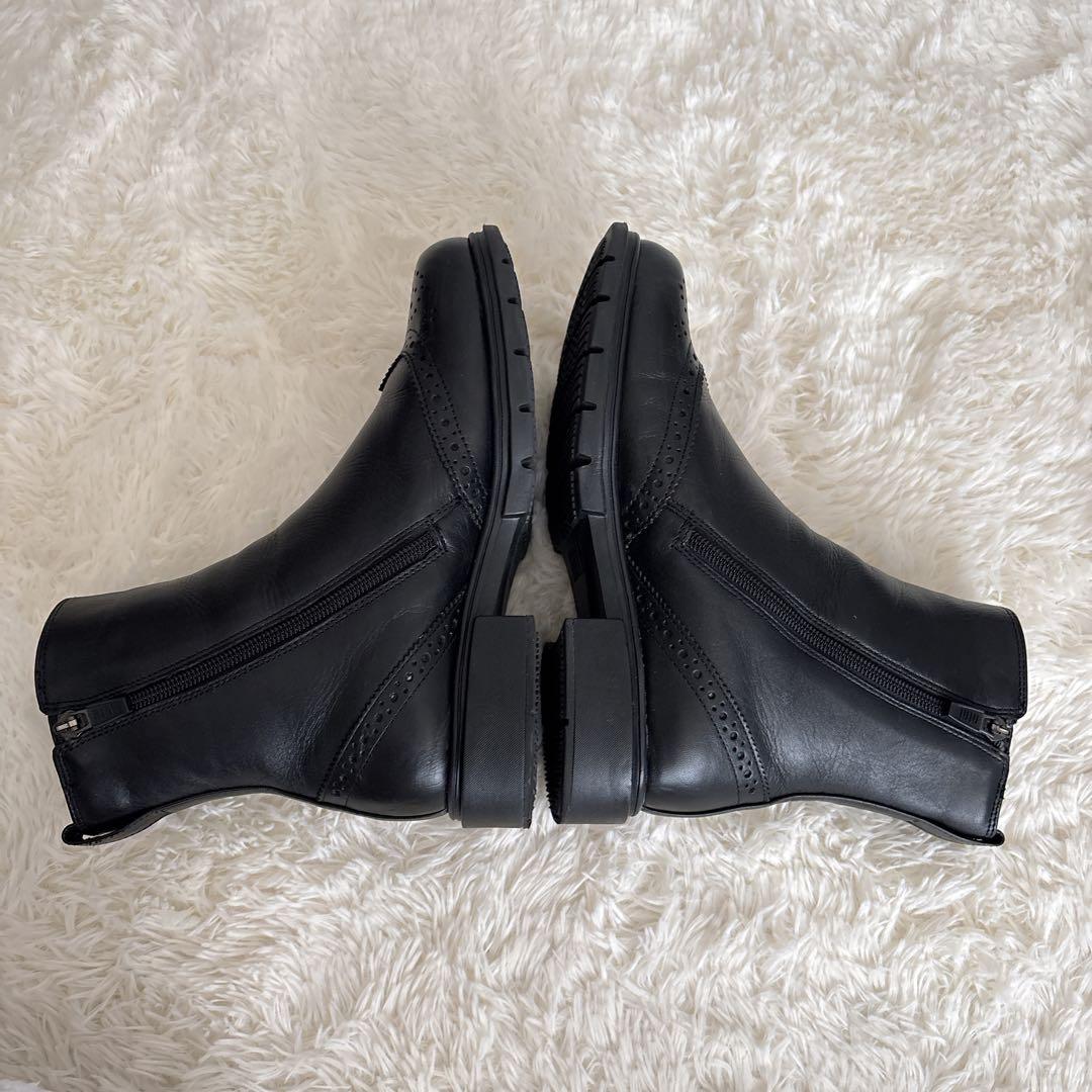 fitfit フィットフィット フレックス サイドゴアブーツ 黒 厚底