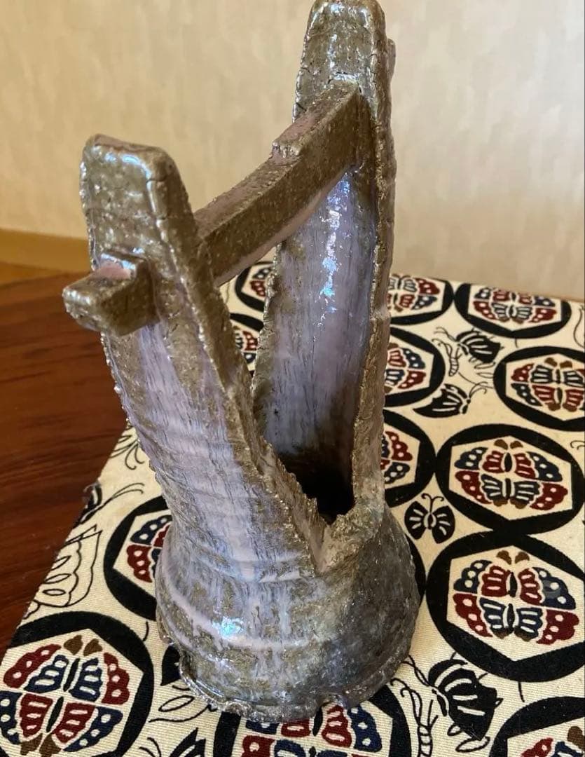 陶芸　作家者　萩焼　花器　箱付き　登窯　生花　華道　茶道