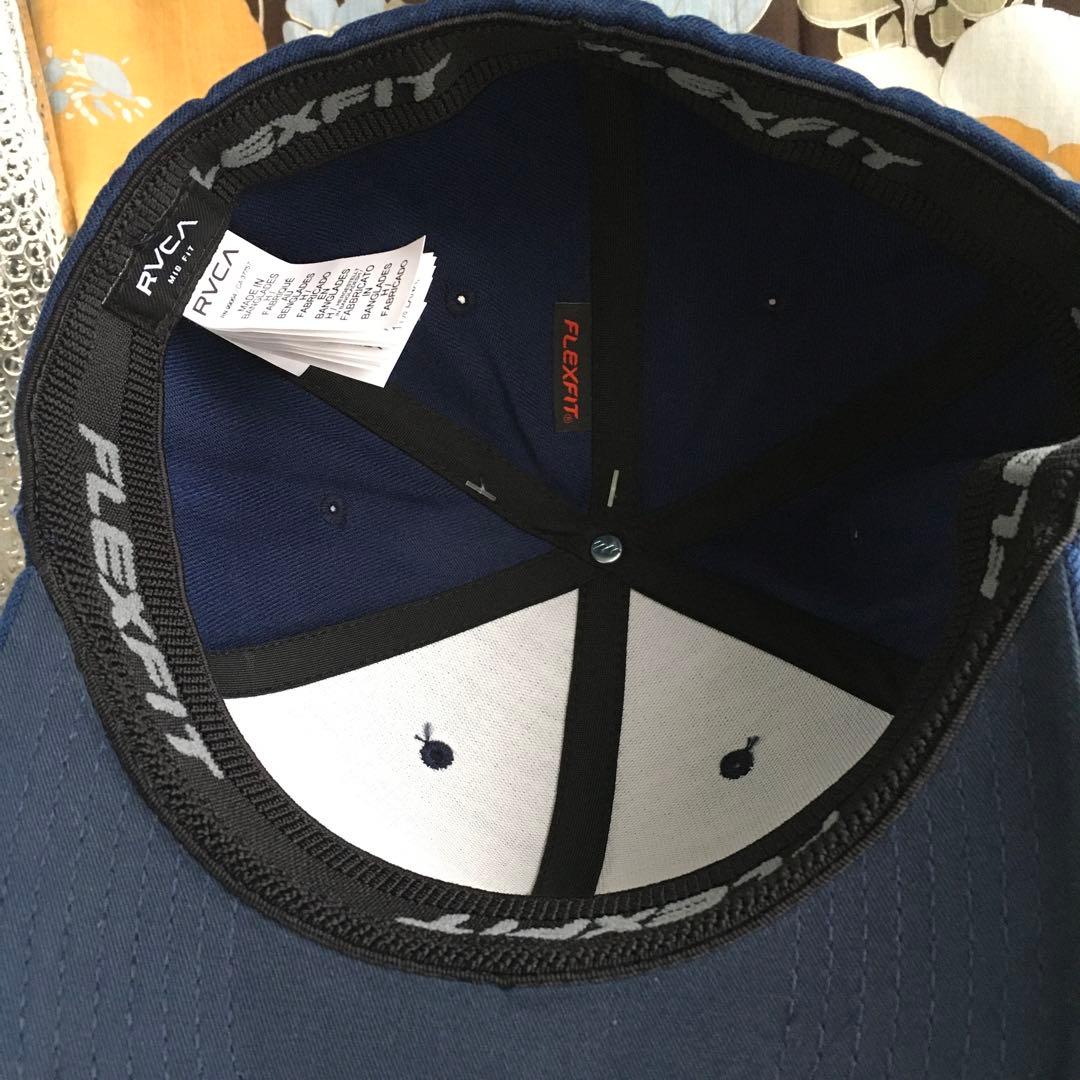 RVCAルーカUS限定ロゴアイコン刺繍フレックスフィットツイルキャップ帽子１点物