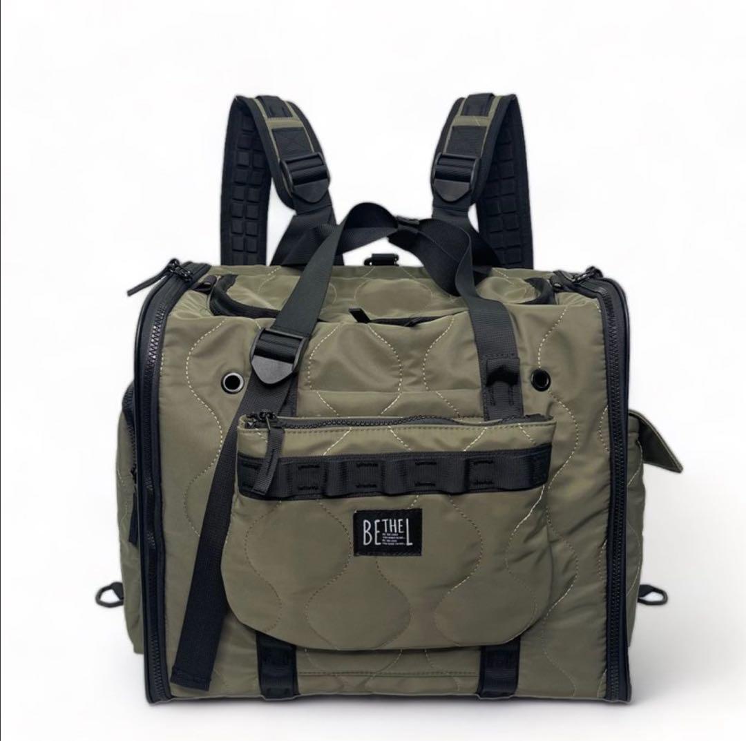 完売品BE THE LABEL 犬用キャリーバッグ オリーブグリーン