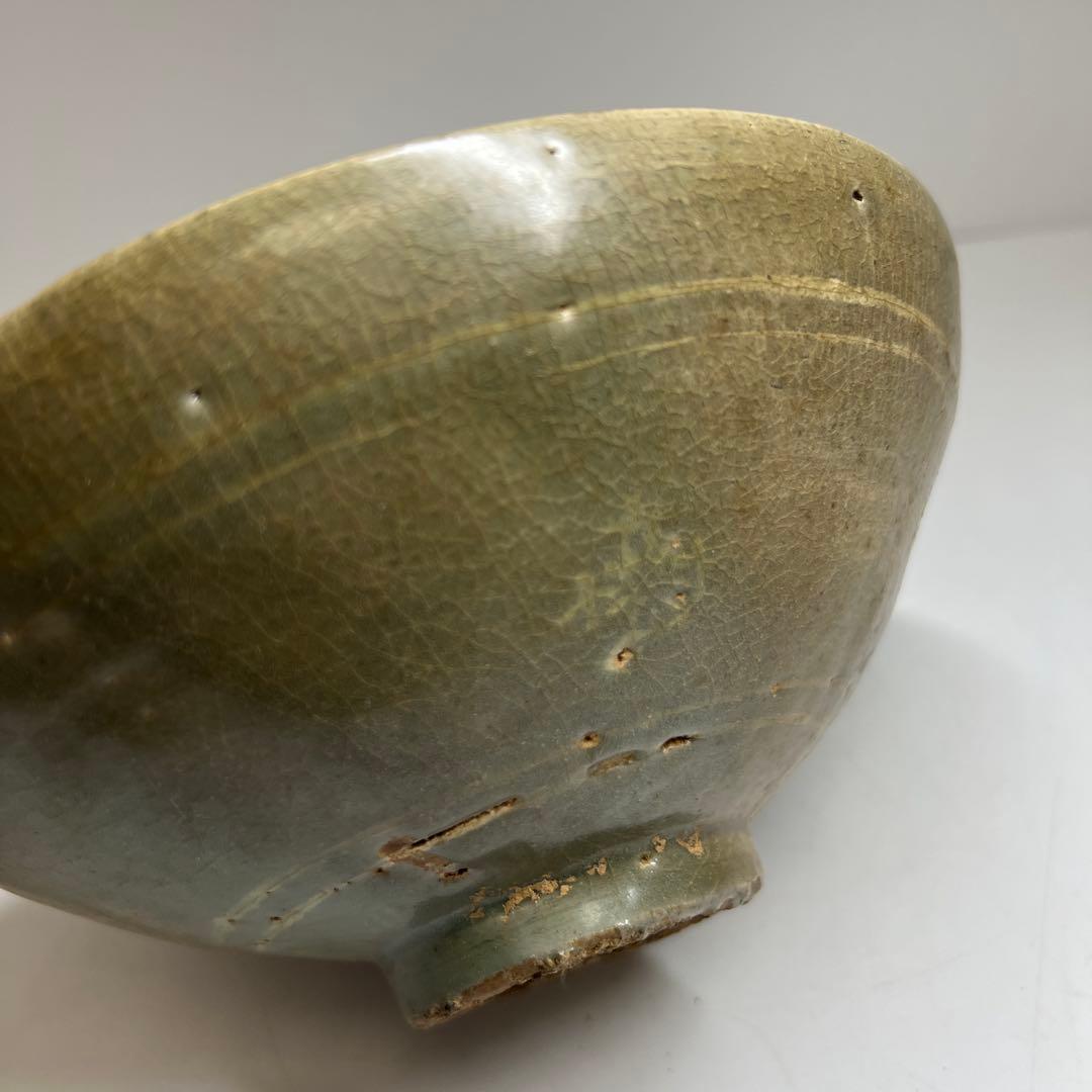 16世紀　高麗青磁白泥象嵌鉢　口径19㎝　東Y7-1003☆2Fトヒサ