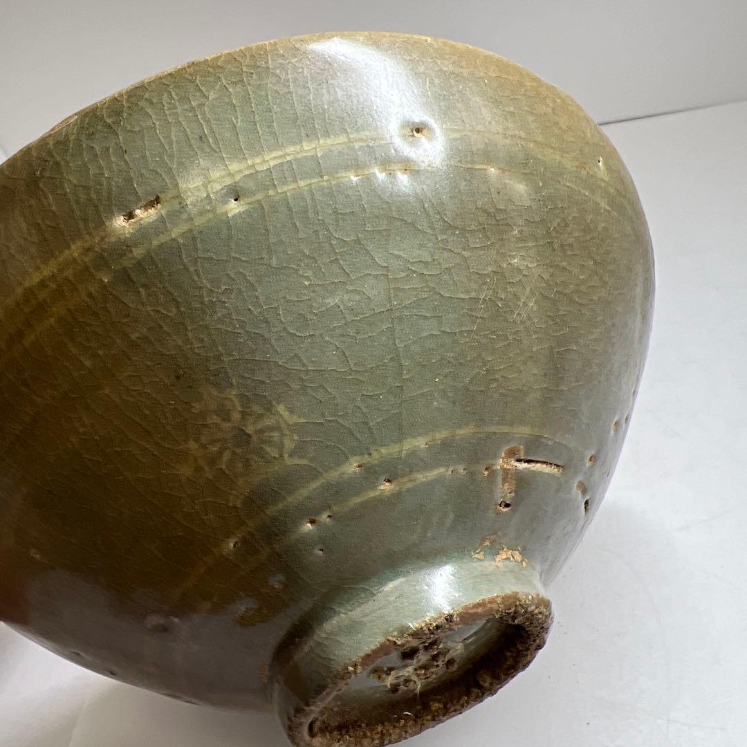 16世紀　高麗青磁白泥象嵌鉢　口径19㎝　東Y7-1003☆2Fトヒサ