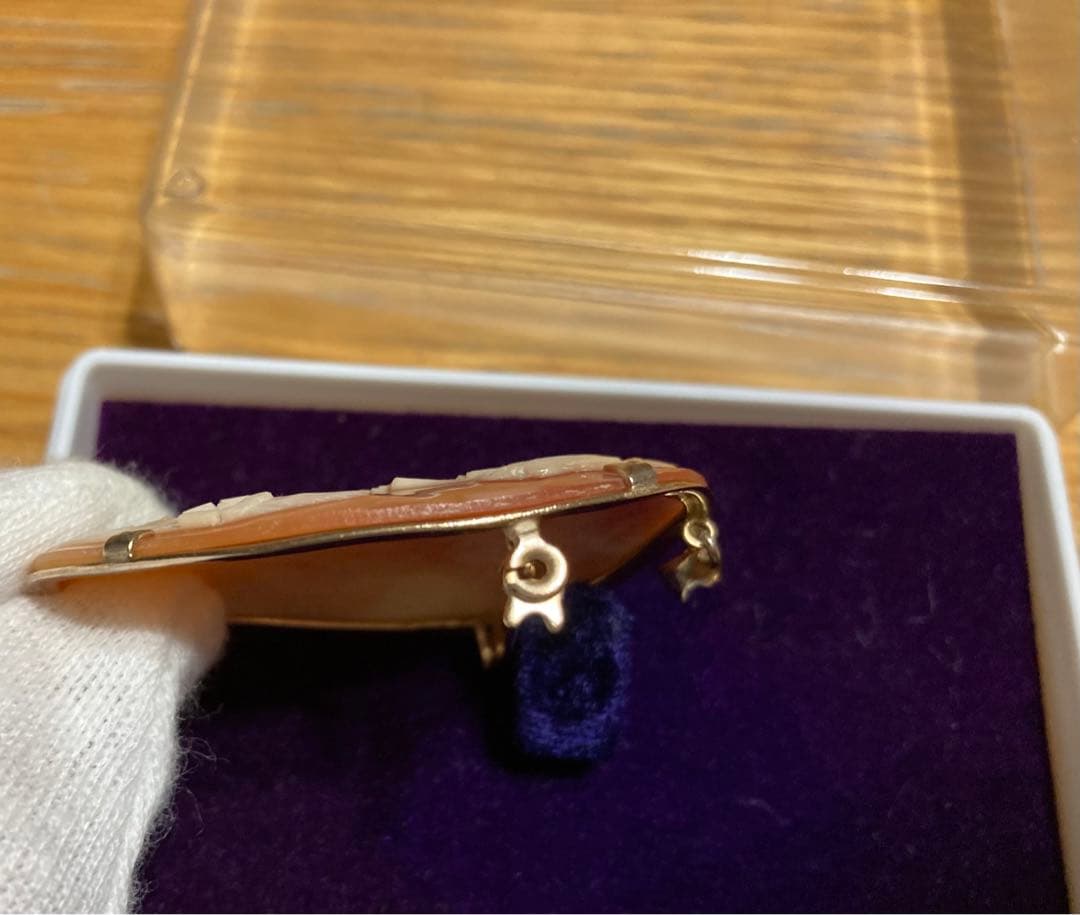 天然シェルカメオ アンティーク プローチ　ペンダント