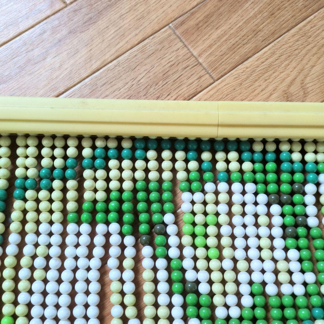 昭和レトロ 珠のれん 珠暖簾 花柄 のれん ハンドメイド レトロポップ 玉のれん