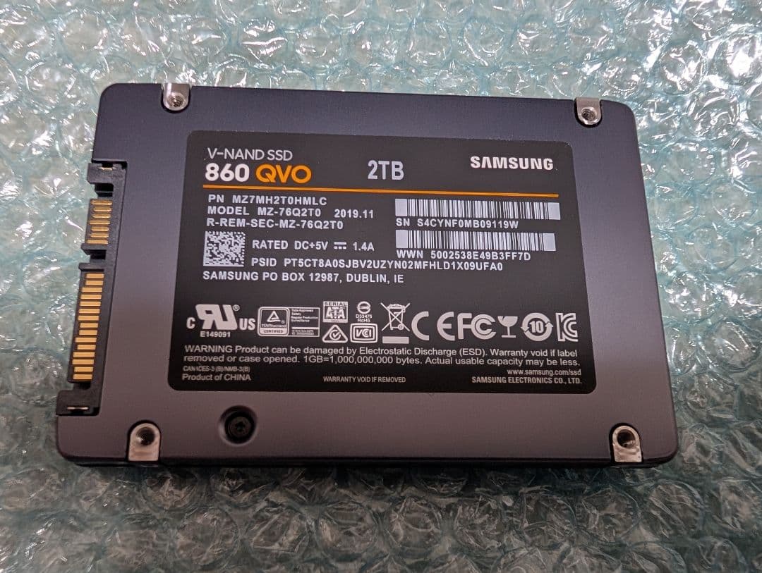 Samsung 860QVD SSD 2TB フォーマット済