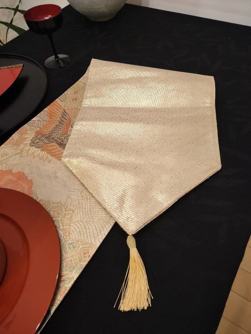 A941★高級‼️ひな祭り‼️袋帯テーブルランナー2ｍ7cm