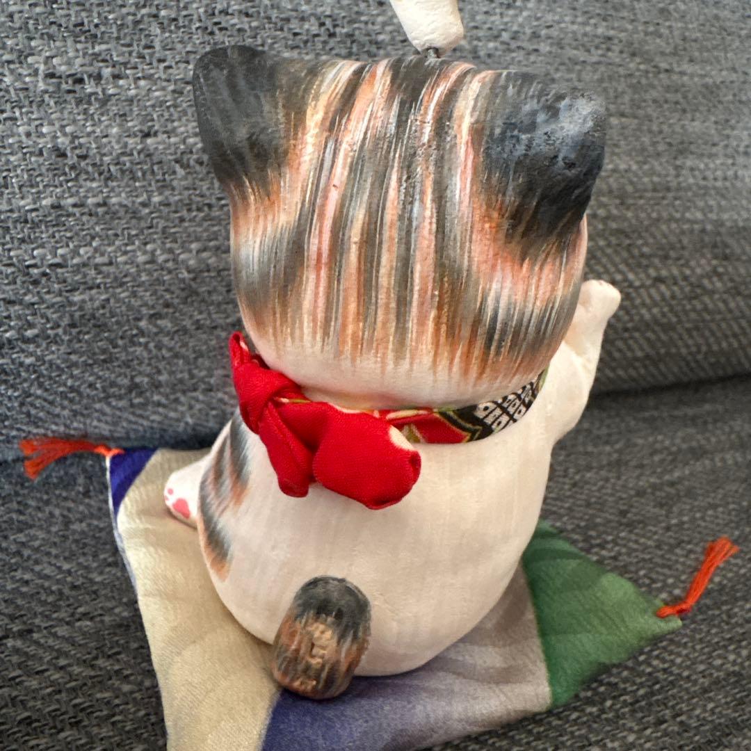 招き猫　猫の置物 もりわじんさん　手捻り１点もの