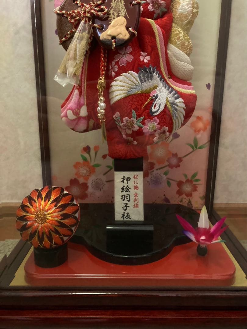 ケース入り　押絵羽子板　飾り物